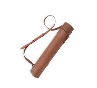 Leather Document Tube, Vintage Style Blueprint Tube, Premium Cowhide Art Roll for Movie Prop Collection, Maps & Posters Storage(Short Style)