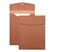 Leather Documents 2 Pcs Vertical A4 File Bag Business Document Storage Waterproof Moisture Proof Strong Magnetic Buckle(Dark Brown)
