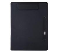 Leather Documents Multifunctional A4 Conference Folder Business Stationery Leather Contract File FoldersTravel Document(Black)