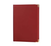 Leather Documents PU Leather A4 Agreement Folder Protective Reinforced Edges Diploma Cover Multifunctional Corner Slots(Dark Red)