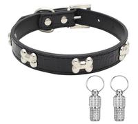 Leather Dog Collar Dog Bone Collars for Dogs and Cats Suitable for Small Medium and Large Dogs and Cats