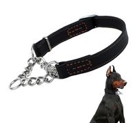 Leather Dog Collar Training Martingale Collar with Limited Metal Chain for Medium & Large Dog, Martingale, for Dogs