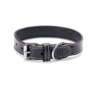Leather Dog Collar - Very Robust & Elegant Leather Collar Made of Real Leather - Dog Collar Hector for Small & Large Dogs (S (34-41 cm)