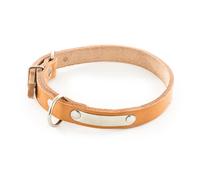 Leather dog collar with tag Martin Sellier