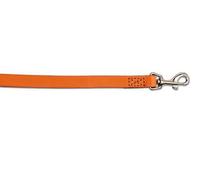 Leather Dog Lead 1" x 3/4" TAN Leather With Colour Trigger Hook ANCOL