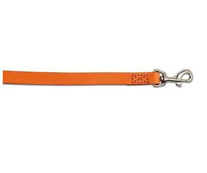 Leather Dog Lead 1" x 3/4" TAN Leather With Colour Trigger Hook ANCOL