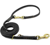 Leather Dog Lead, 8FT Braided Genuine Leather Leash with Strong Brass Hook, Heavy Duty Dog Leads for Large, Medium & Small Dogs Training and Walking