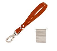 Leather Dog Lead Handle. Safety Locking Hook. Short Dog Leash for Large Dogs. DIY for Multi-Purpose. Handmade in Spain. 32cm. Cognac.