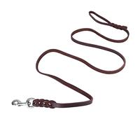 Leather Dog Leash, 3 Types Dog Training Leash Safety Rope Comfortable Strong Rope Cowhide and Leather Belt for Walking Running (The material length is 2 meters and the net length)