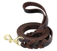 Leather Dog Leash, Heavy Duty Braided Leashes,Compatible For Large Medium Small Dogs Shepherd Training and Walking(G,L 210cm x 18mm)