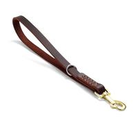 Leather Dog Leash, Strong Traffic Pet Short Lead & Heavy Duty Metal Hook for Training and Walking. (1.0ft L x 1.8cm W)