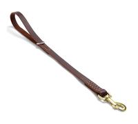 Leather Dog Leash, Strong Traffic Pet Short Lead & Heavy Duty Metal Hook for Training and Walking. (1.5ft L x 1.8cm W)
