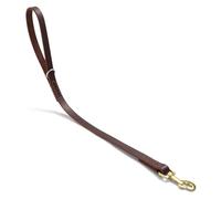 Leather Dog Leash, Strong Traffic Pet Short Lead & Heavy Duty Metal Hook for Training and Walking. (2.0ft L x 1.8cm W)