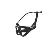 Leather Dog Muzzle for Pug and other flat face short snout dog's (Black, M1)