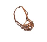 Leather Dog Muzzle for Pug and other flat face short snout dog's (Brown, M1)