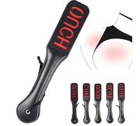 Leather Double Layer Paddle with Letters Spanking Whip Adult Toy (OUCH)