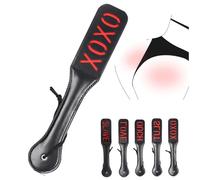 Leather Double Layer Paddle with Letters Spanking Whip Adult Toy (XOXO)