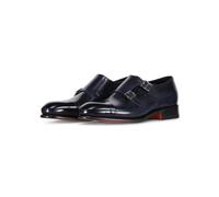 Leather Double Monkstraps - male - Santoni - Dress Shoes - Blue - 12 UK - Shoes 12 UK
