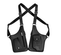 Leather Double Shoulder Armpit Bag for Men, Adjustable Underarm Holster with Hidden Pockets, Hands-Free Anti-Theft Crossbody for Travel, Work & Daily Carry (Black)