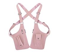 Leather Double Shoulder Bag AntiTheft Wallet, Adjustable Hidden Double Shoulder Armpit Bag, Phone Leisure Double Shoulder Pouch (Pink)