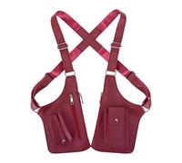 Leather Double Shoulder Bag AntiTheft Wallet, Adjustable Hidden Double Shoulder Armpit Bag, Phone Leisure Double Shoulder Pouch (Wine)