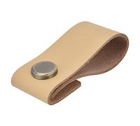Leather Drawer Pulls, Leather Pulls, Luggage Handle, Artificial Leather Luggage Handle Modern Single Hole Concealed Cabinet Pull for Door Wardrobe(light brown)