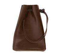 Leather Drawstring Pouch, Coin Bag, Medicine Tobacco Pouch, Medieval Reenactment, Made in U.S.A. by Nabob Leather (Large, Brown)
