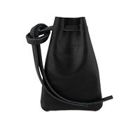 Leather Drawstring Pouch Coin Bag Purse - Medicine Tobacco Holder - Medieval Reenactment Made IN U.S.A. By Nabob Leather (Small, Black)