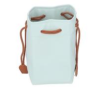 Leather Drawstring Pouch, Portable Drawstring Bag Waterproof Universal Instant Camera Film Printer Storage Organizer 4.5 X 3 X 7.7in (Green)