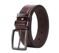 Leather Dress Belts For Men Mens Belt For Suits Jeans With Single Prong Buckle Men Leather Belt (Brown, A)