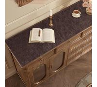 Leather Dressing Table Mat 25cm 35cm Wide, Brown Summer Table Runner for Party/ Dining Table/ Holiday Farmhouse/ Restaurant Commercial, Home Waterproof Desk Mat(Deep Brown,25x100cm)