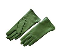 Leather Driving Gloves Women's Leather Color Gloves Classic Straight Style Knitted Lining Spring Driving Mittens Autumn(Color 14,6.5)