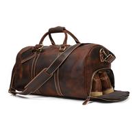 Leather Duffel Bags for Men and Women 20 Inch Full Grain Leather Travel Overnight Weekend Leather Bags Travel Duffel for Men, 9804 Brown, 9804 Brown, Retro