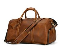 Leather Duffel Bags for Men and Women 20 Inch Full Grain Leather Travel Overnight Weekend Leather Bags Travel Duffel for Men, 9804 Light Brown, 9804 Light Brown, Retro