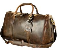 Leather Duffel Bags for Men - Holdall Airplane Underseat Carry On Luggage by Rustic Town