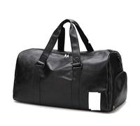 Leather Duffle Bags PU Leather Gym Bag Fitness Sports Bags Dry Wet Handbags for Men Women Training Shoulder Traveling Sac De Sport(Plus Wet L Brown)