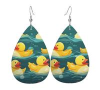 leather eardrop earings women rubber ducks lightweight dangle earrings fashion jewelry gifts for women women