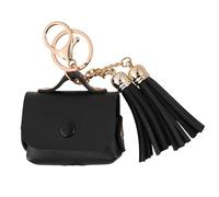 Leather Earphone Protective Case with Tassel Stylish Cover Compatible with Airpods Portable Earphone Shell with Metal Closure for Pro 2nd Generation with Lanyard Soft Skin Front LED Visible