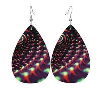Leather Earring Fantasy Sci-Fi Dizziness Teardrop Dangle Earrings Lightweight Hoop Earring for Women Girl Jewelry Gift