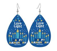 Leather Earring Hanukkahn Jews Chanukah Holiday | Water drop leather earrings Fashion Drop Leather Earrings Stylish And Beautiful For Anniversary Party