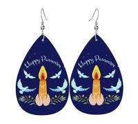 Leather Earring Happy Traditional Jews Passover | Drop Leather Earrings Ornament Water drop leather earrings Women For Anniversary Daily Wear