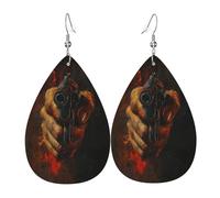 Leather Earring Peacemaker In The Hand Leather Earrings Hanging Teardrop Ear Stud For Party Accessories Girls