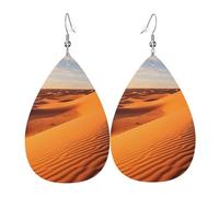 Leather Earring Sand Dunes in The Sahara Desert Teardrop Dangle Earrings Lightweight Hoop Earring for Women Girl Jewelry Gift
