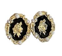 Leather Earrings Crystal Embellished Elegant Ear Jewelry Alloy Texture Suitable for Evening Party Everyday Use Vintage Rhinestones Earrings