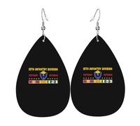 Leather Earrings For Women 15Th Infantry Division Vietnam Veteran Drop Dangle Ladies Retro Earrings For Women Dangling, For Valentine'S Day, Party, Wedding