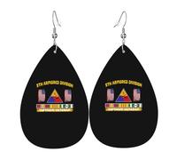 Leather Earrings For Women 5Th Armored Division Vietnam Veteran Long Earring Creative Printed Earrings For Women Dangling, For Valentine'S Day, Party, New Year