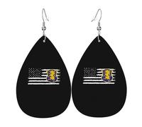 Leather Earrings For Women 6Th Cavalry Regiment America Flag Drop Dangle Retro Lightweight Earrings For Women Dangling, For Ouple, Bridal, Party