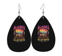 Leather Earrings For Women Alaska Ests 1959 The Last Frontier Drop Dangle Printed Ladies Earrings For Women Dangling, For Wedding, Valentine'S Day, New Year
