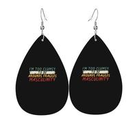 Leather Earrings For Women I'M Too Clumsy To Be Arounds Fragiles Masculinity Dangle Earring Printed Ladies Leather Teardrop Earrings, For Birthday, Bridal, New Year