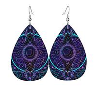 Leather Earrings For Women Neon Mystic Boho Galaxy Symbol Drop Dangle Teen Girls Creative Earrings For Women Dangling, For Party, Valentine'S Day, Ouple